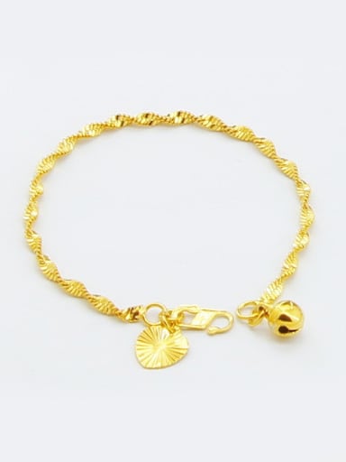 Women Elegant Water Wave Design 24K Gold Plated Bracelet
