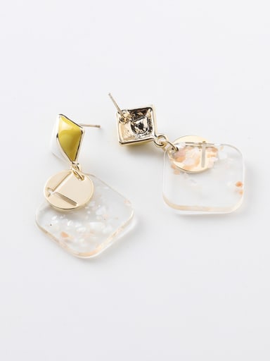 Alloy With Acrylic Simplistic Square Drop Earrings