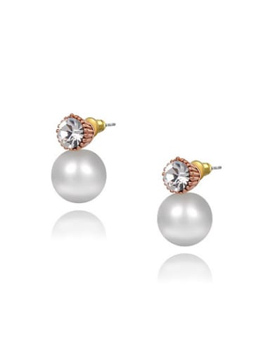 Elegant Round Shaped Opal Stud Earrings
