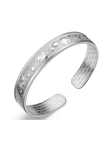 Fashion 999 Silver Smiling Faces Opening Bangle