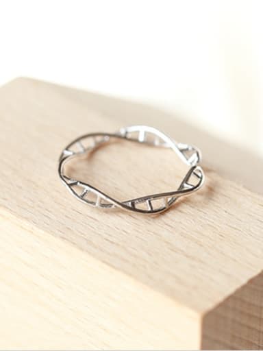 Simple Personalized Twisted 925 Silver Opening Ring