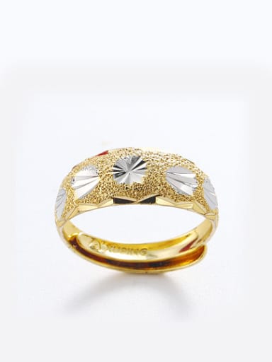 Copper Alloy Multi-gold Plated Fashion Stamp Opening Ring