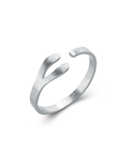 Drawing Fresh Silver Simple Opening Ring