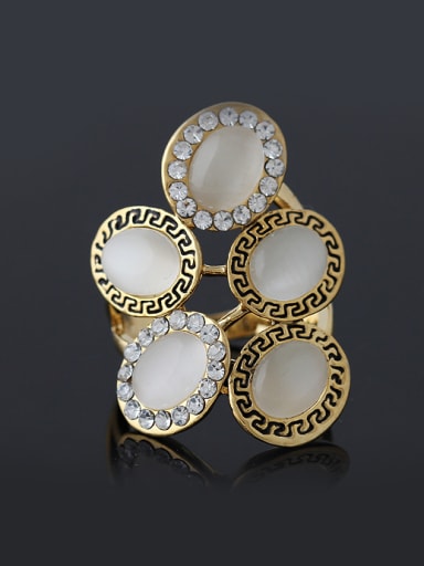 Fashion Oval Opal stones Gold Plated Alloy Ring