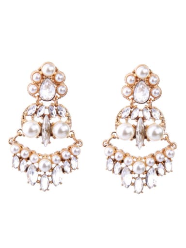 Retro Fashion Women Artificial Pearls Drop Earrings