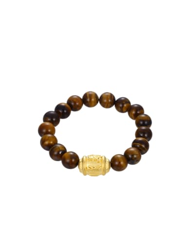 Copper Alloy Gold Plated Classical Buddha Beads Men Bracelet