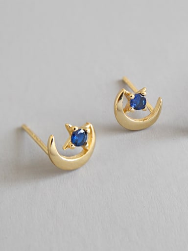 925 Sterling Silver With 18k Gold Plated Simplistic Star Stud Earrings