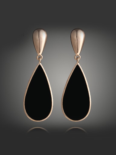 Fashion Water Drop Acrylic Gold Plated Alloy Stud Earrings