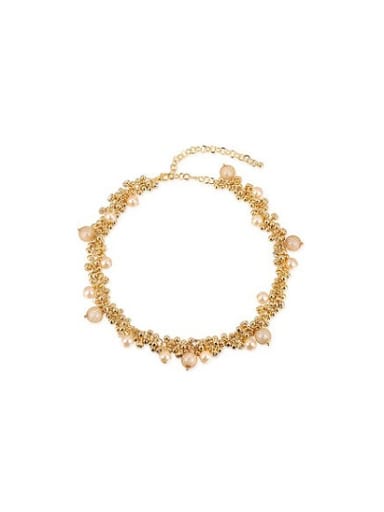 Adjustable Length 18K Gold Artificial Pearl Bracelet