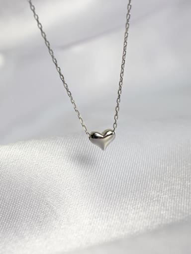 925 Sterling Silver With Platinum Plated Delicate Heart Locket Necklace