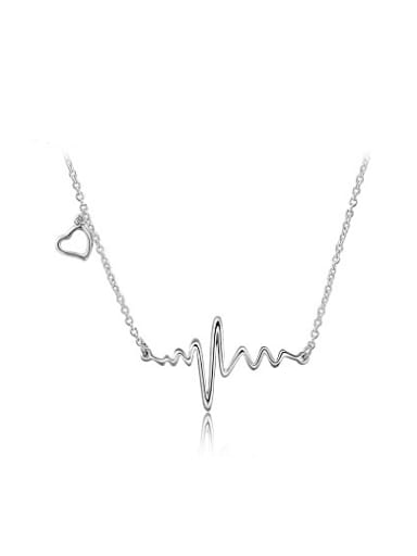 Delicate Wave Shaped Platinum Plated Necklace
