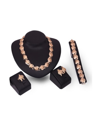 Alloy Imitation-gold Plated Vintage style Flowers Four Pieces Jewelry Set