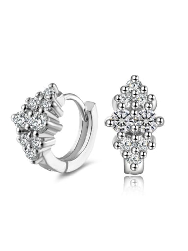 Fashion AAA Zircons White Gold Plated Clip Earrings