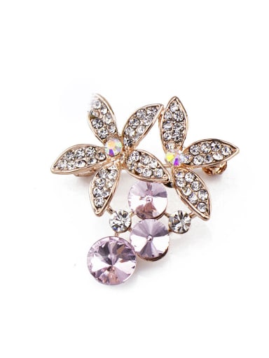 2017 new new Flower-shaped Crystals Brooch