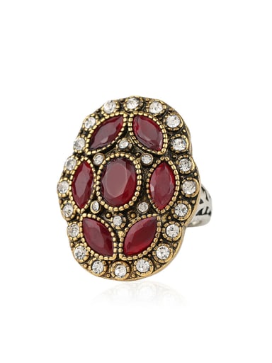 Retro style Noble Resin stones Cubic Crystals Alloy Ring