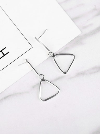 Fashion Hollow Triangle Silver Earrings