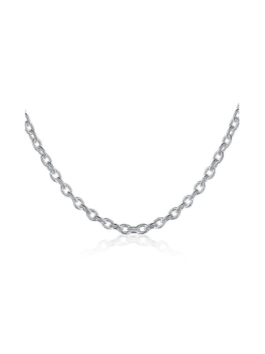 Simple Cross Chain Silver Plated Copper Single Necklace