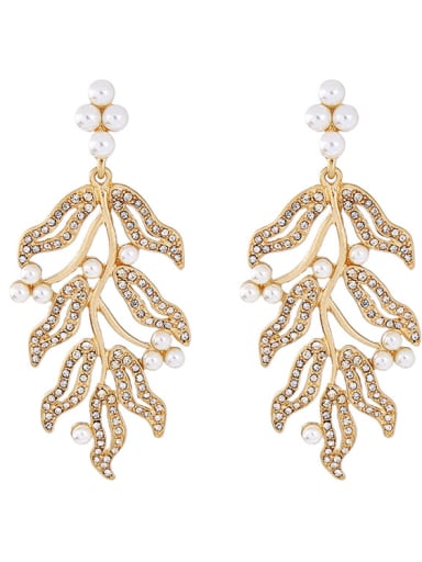 Leaves Shaped Fashion Hollow Artificial Drop Earrings