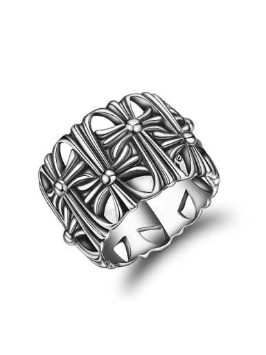 Punk style Crossed 925 Thai Silver Ring