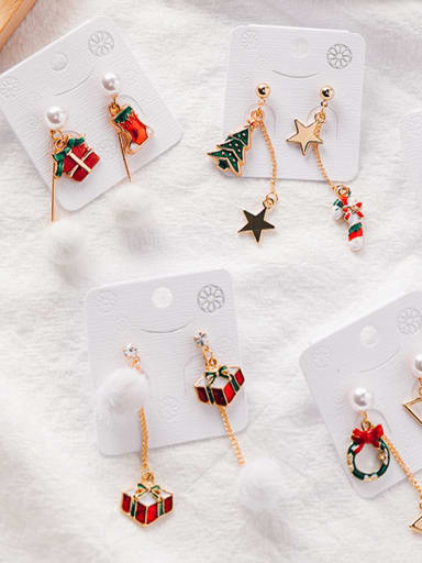 Alloy With Gold Plated Cute chrismas Drop Earrings