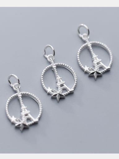 925 Sterling Silver With Silver Plated Personality Paris Eiffel Tower Charms