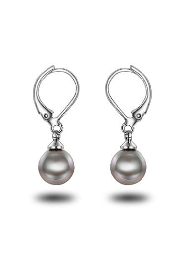Elegant Platinum Plated Shell Copper Drop Earrings