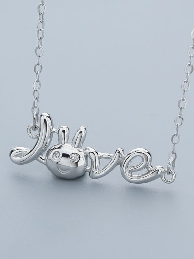 Personalized Love Little Bunny 925 Silver Necklace