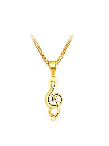 Personalized Musical Note Titanium Necklace