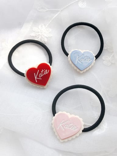 Rubber Band  With Acrylic  Cute Heart-Shaped Hair Ropes