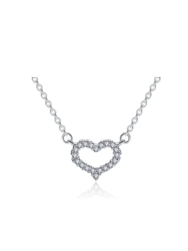 Fashion Micro Pave Heart Pendant Necklace