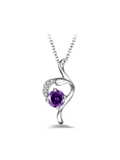 Fashion Hollow Heart Cubic Zirconias Pendant Copper Necklace