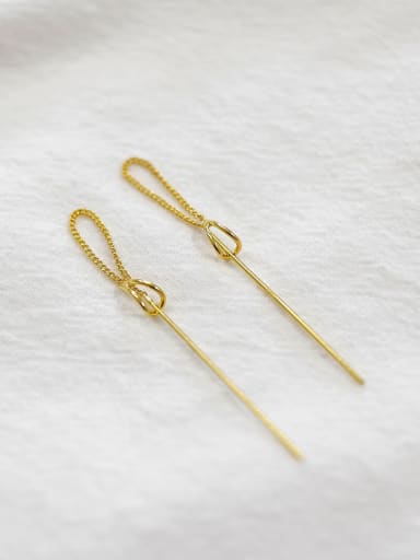 Simple Slim Chain Silver Gold Plated Line Earrings
