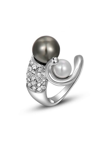 Exquisite Artificial Pearl Geometric Shaped Ring