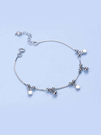 Adjustable Length Geometric Silver Bracelet