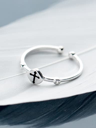 Delicate Open Design S925 Silver Cross Shaped Ring