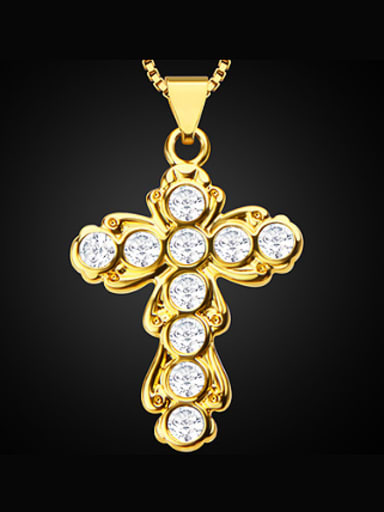 Rhinestones Cross Necklace