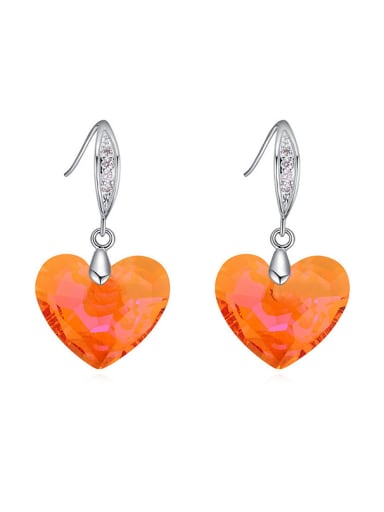 Fashion Shiny Heart austrian Crystals Alloy Earrings