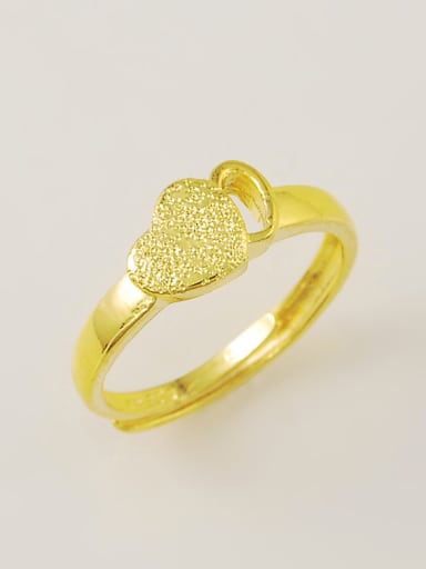 Women Elegant 24K Gold Plated Heart Shaped Ring