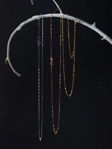 925 Sterling Silver With Gold Plated Simplistic Chain Accessories