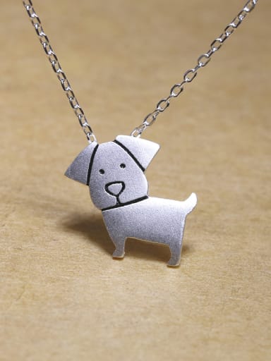 Simple Little Puppy Pendant 925 Silver Necklace