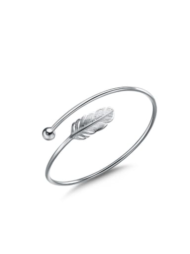 Simple Style Feather Shaped Opening Bangle