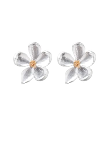 Alloy With Smooth Simplistic Flower Stud Earrings