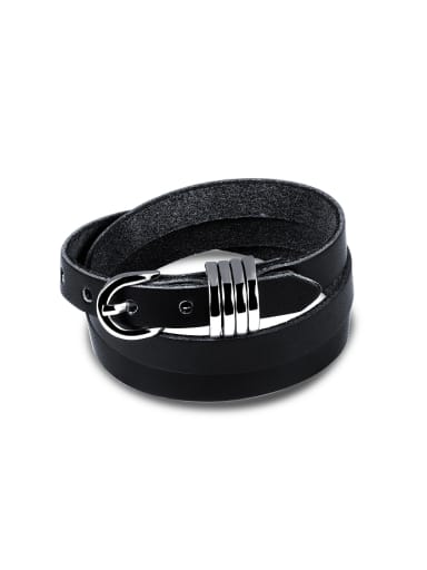 Retro style Personalized Black PU Men Bracelet