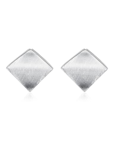 925 Sterling Silver With Glossy  Simplistic Geometric Stud Earrings