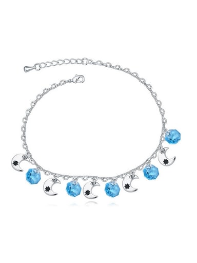 Simple Five Moons Pattern austrian Crystals Alloy Anklets