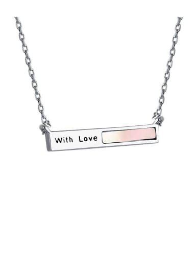 925 Sterling Silver With Shell  Simplistic Geometric letter Necklaces