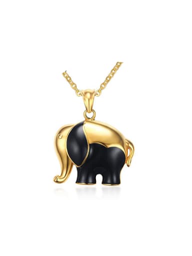 Trendy Gold Plated Elephant Shaped Glue Pendant