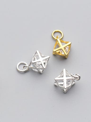925 Sterling Silver With Gold Plated Trendy Geometric Charms