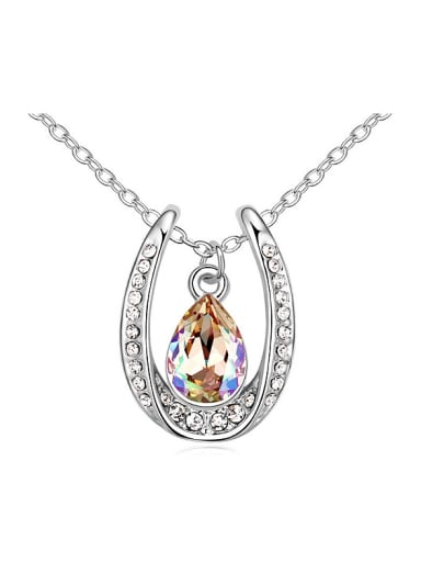 Fashion Water Drop austrian Crystals Pendant Alloy Necklace