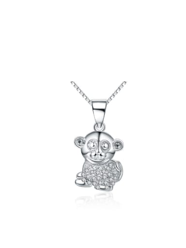S925 Silver Stereo Monkey Sweater Accessories Pendant